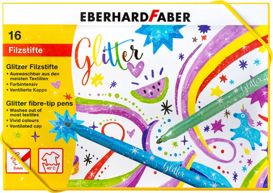 Eberhard Faber Glitter Viltstiften - 16 Stuks EF-551016