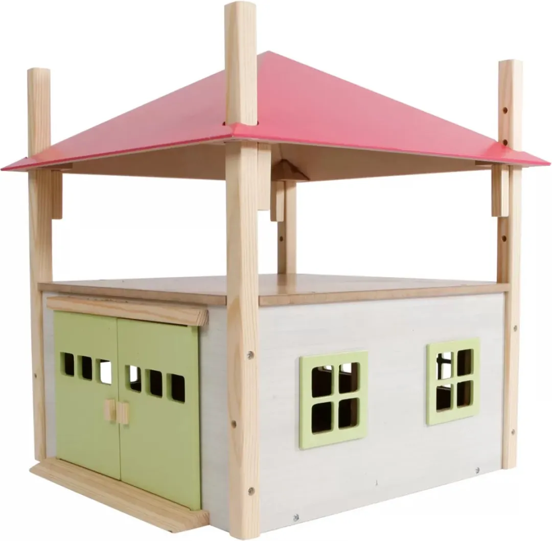 Kids Globe Houten Hooiberg met Berging 1:32 - Roze