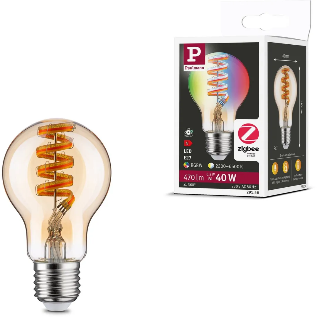 Paulmann Filament LED-gloeilamp E27 470lm RGBW 6,3W - Goud
