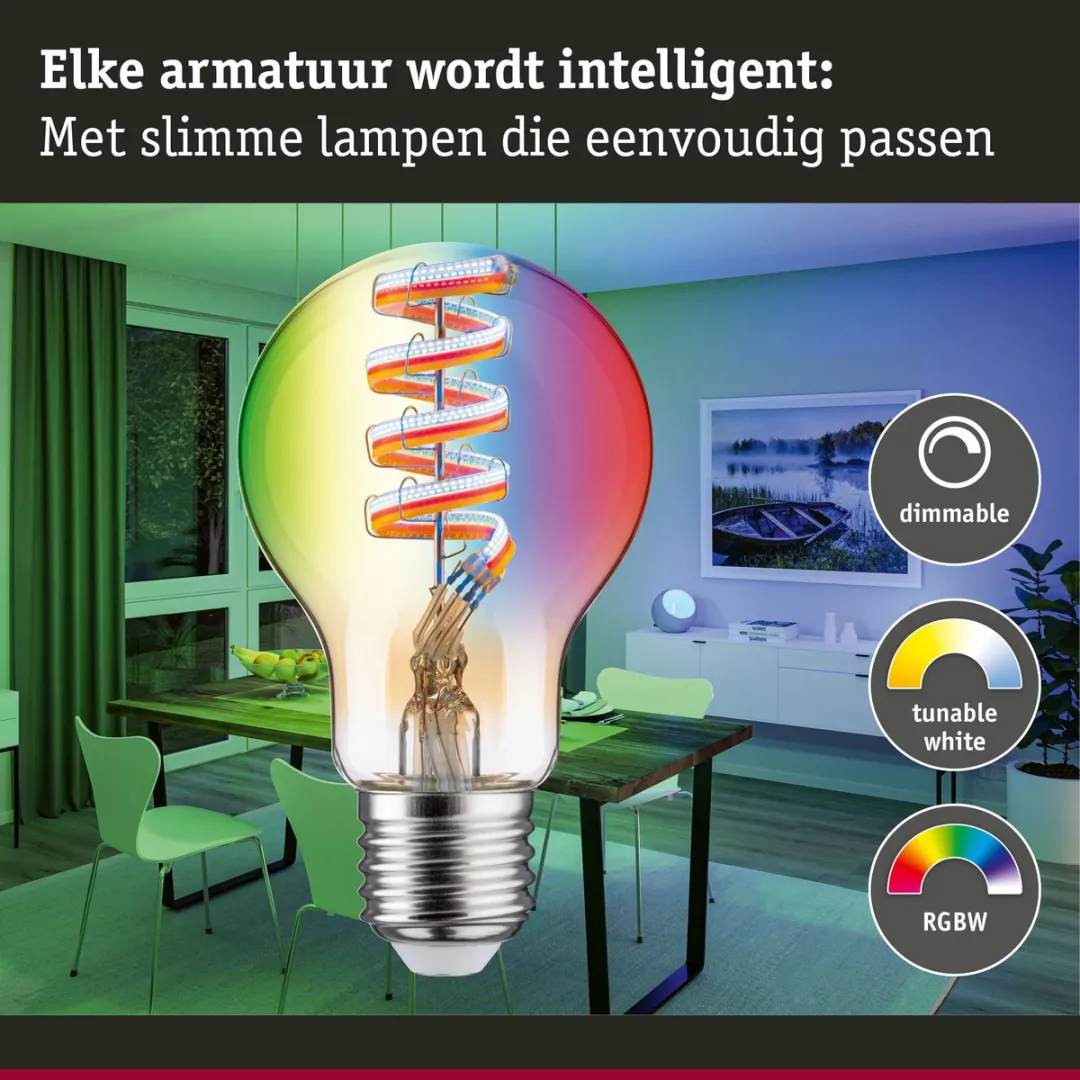 Paulmann Filament LED-gloeilamp E27 470lm RGBW 6,3W - Goud - afbeelding 6 van 6