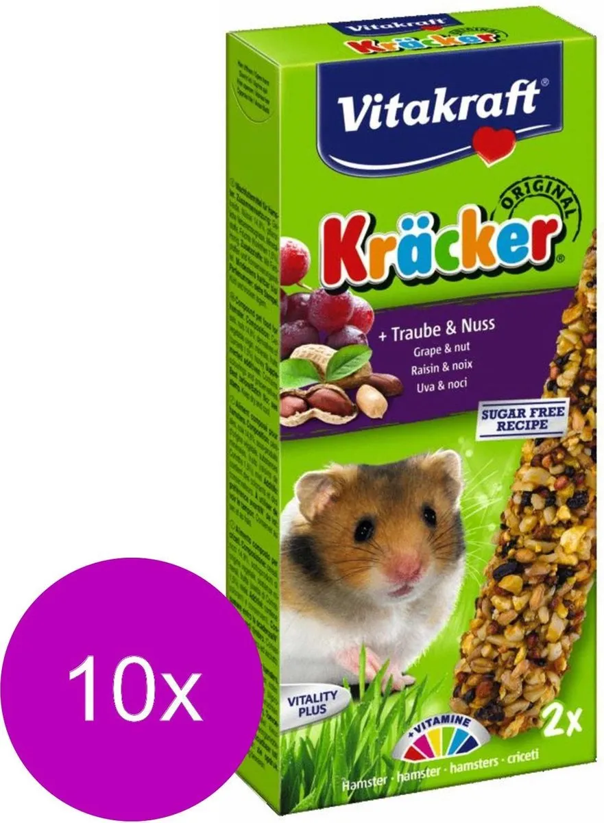 Vitakraft Hamster Kracker Noot 2-in-1 - 10 Stuks