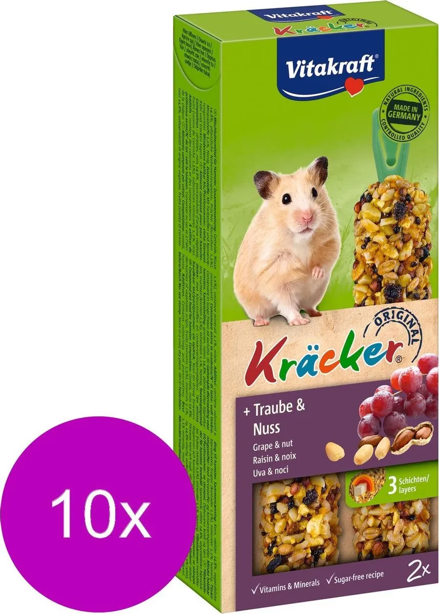 Vitakraft Hamster Kracker Noot 2-in-1 - 10 Stuks