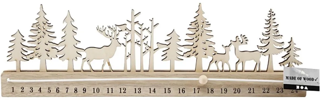 Creativ Company Houten Adventskalender 40x3,6x12cm - Multicolor