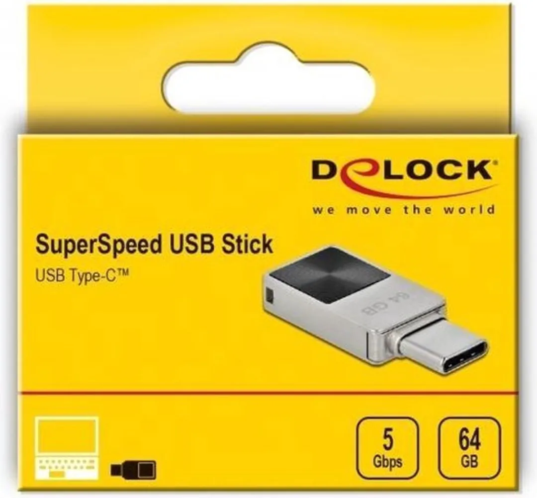 Delock 54084 USB Flash Drive 64GB - Type-C 3.2 Gen 1 - Zilver