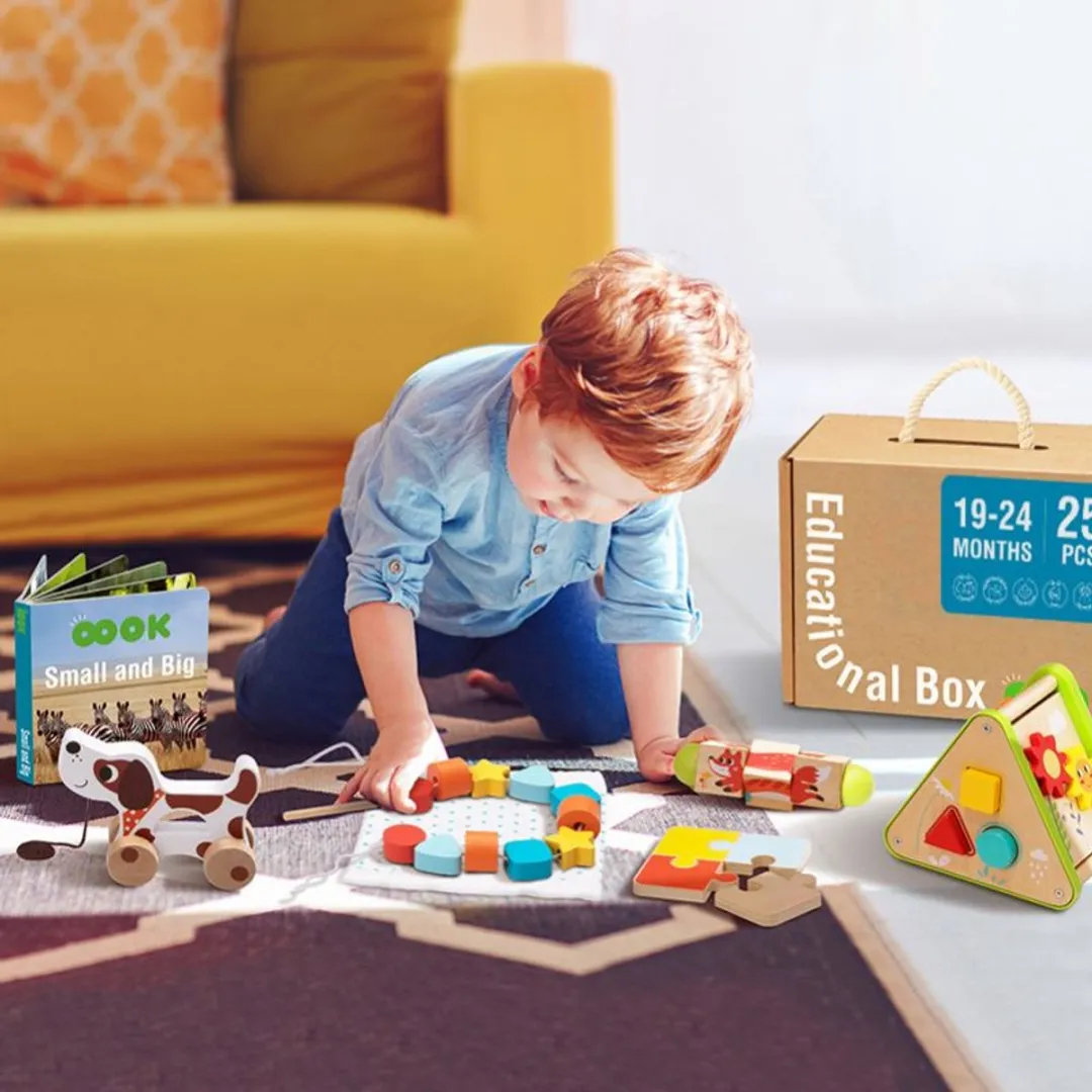 Tooky Toy Montessori Speelgoedbox 25-delig - 19-24 maanden