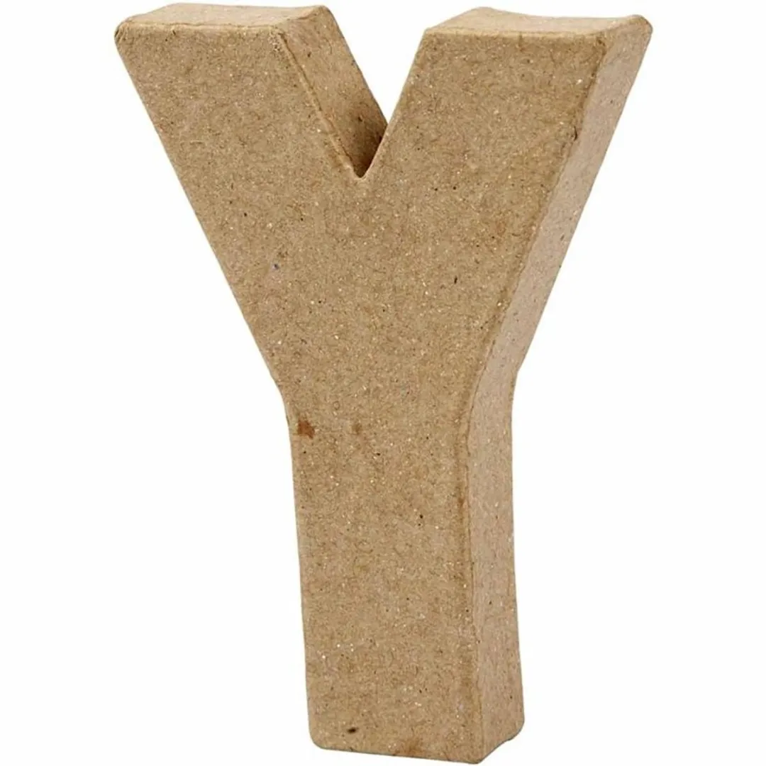 Creativ Company Letter Y Papier-mâché 10cm - Bruin