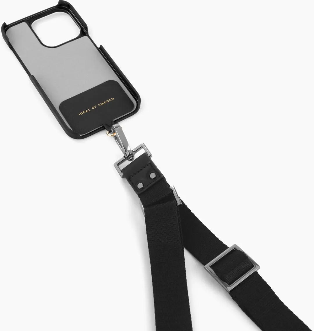iDeal of Sweden Webbing Lanyard Noir Dark Silver - 1 Stuk