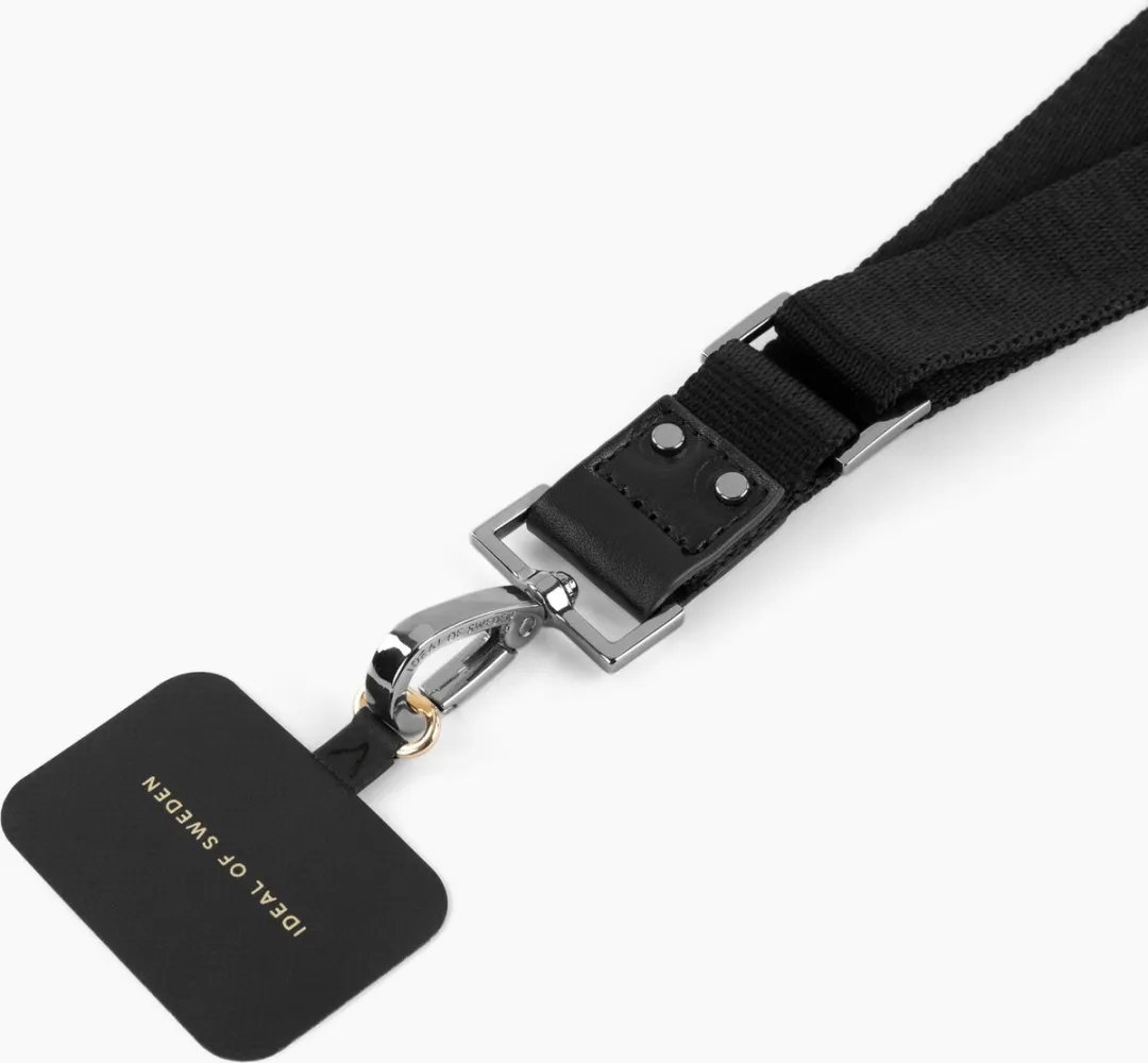 iDeal of Sweden Webbing Lanyard Noir Dark Silver