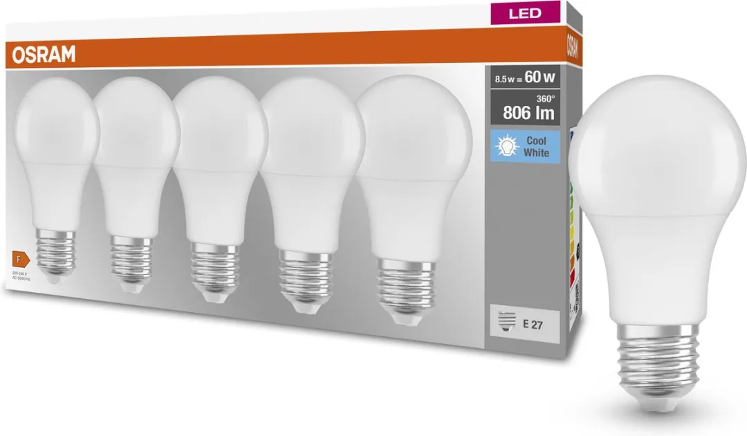 Osram LED Classic A60 E27 8,5W 806lm Koelwit