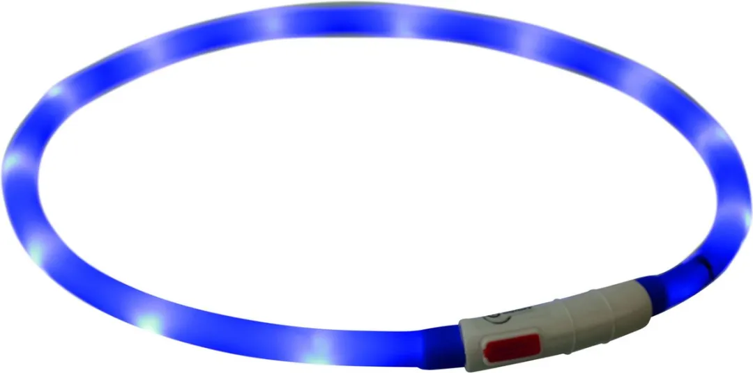 Trixie USB Oplaadbare Siliconen Lichtgevende Halsband Rood 70x1cm