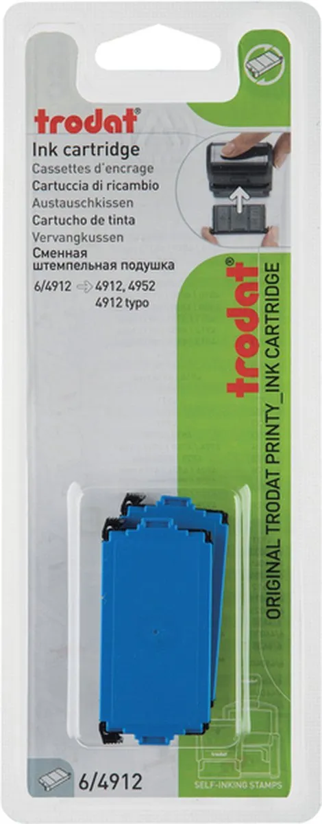 Trodat Printy 6/4912 Stempelkussen - 2 Stuks Blauw