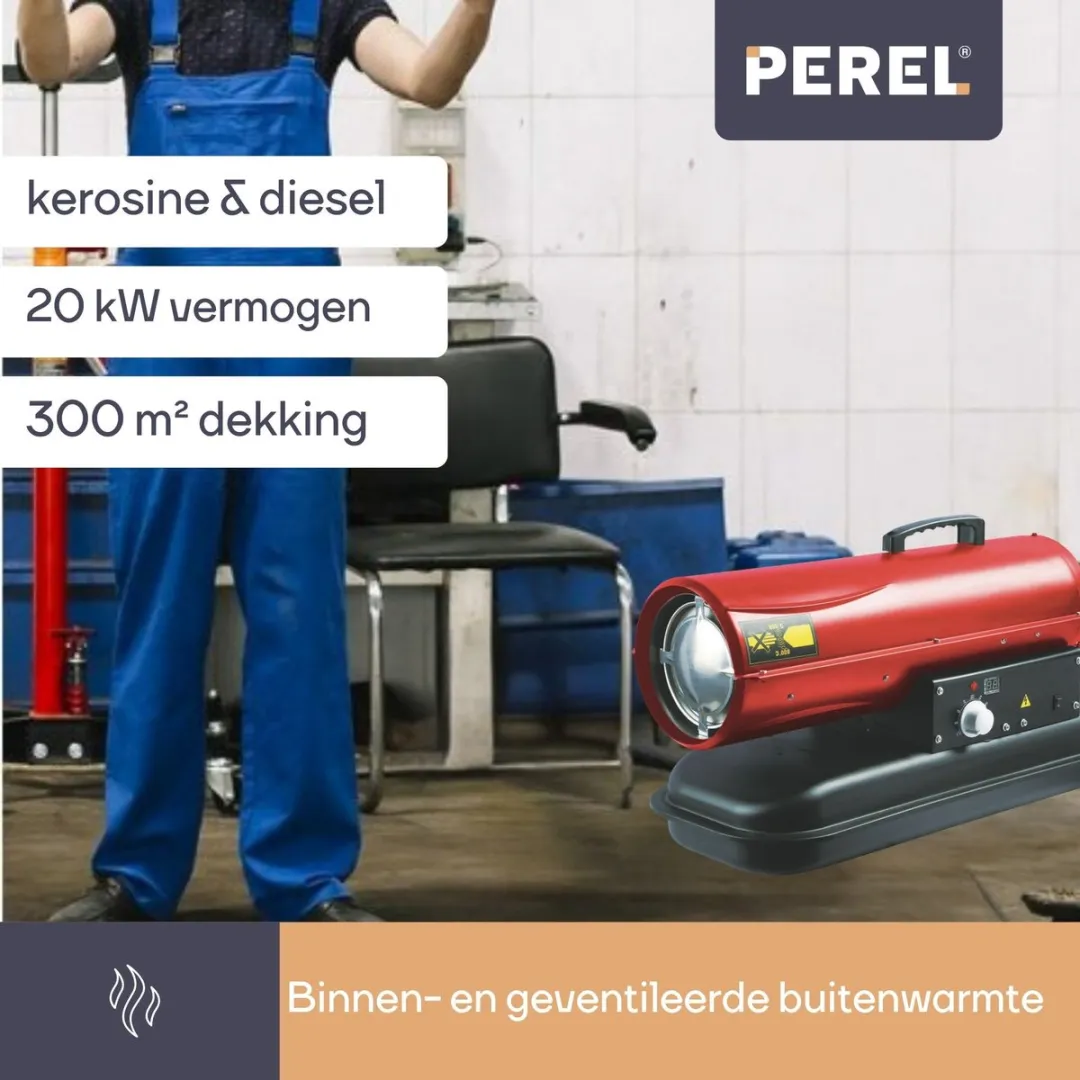 Perel FT120C Heteluchtkanon Diesel/Kerosine 20000W - Rood