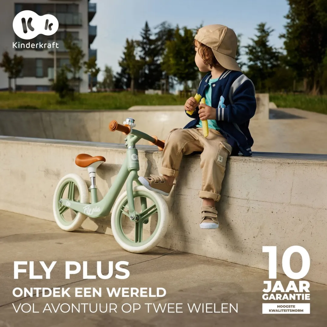 KinderKraft FLY PLUS Loopfiets 12 Inch - Baby Blue