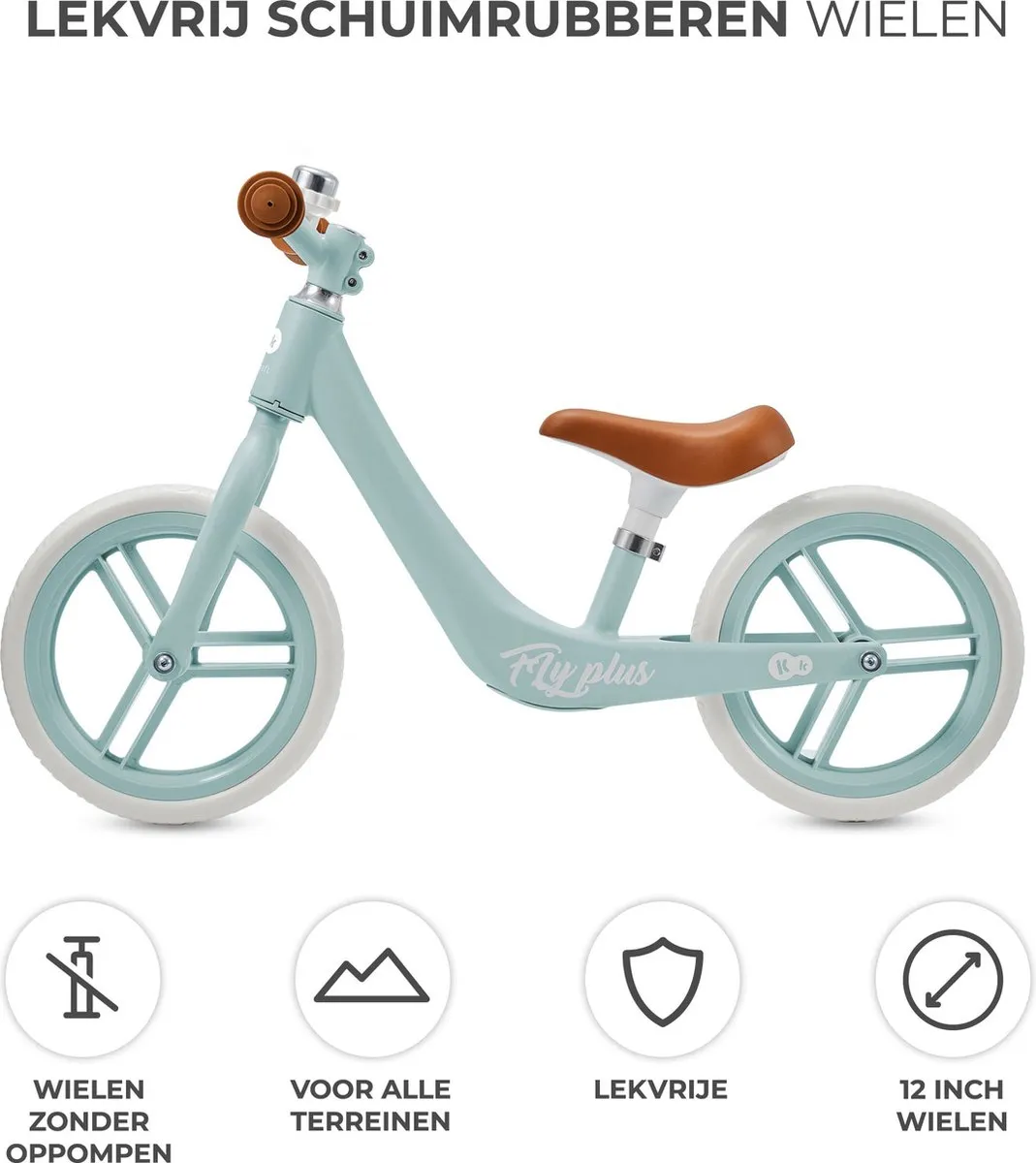 KinderKraft FLY PLUS Loopfiets 12 Inch - Baby Blue