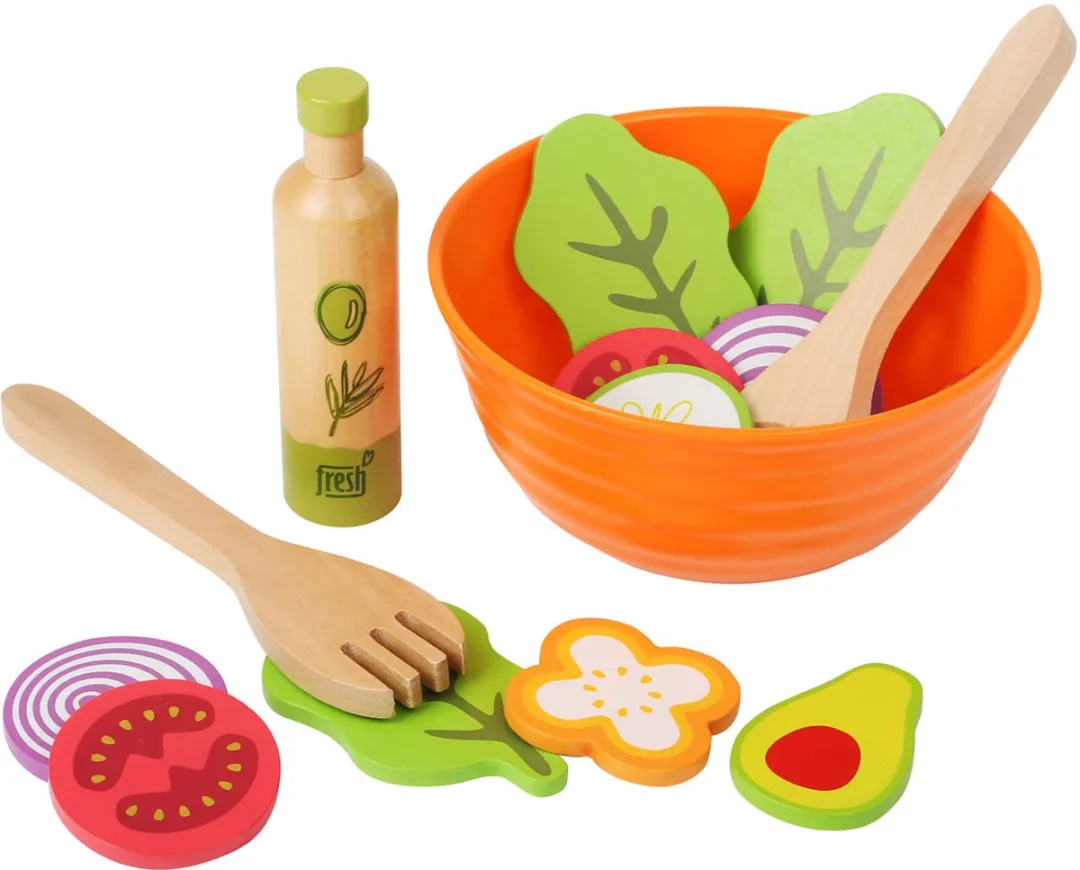 Small Foot Houten Salade Speelset - 15dlg Multicolor