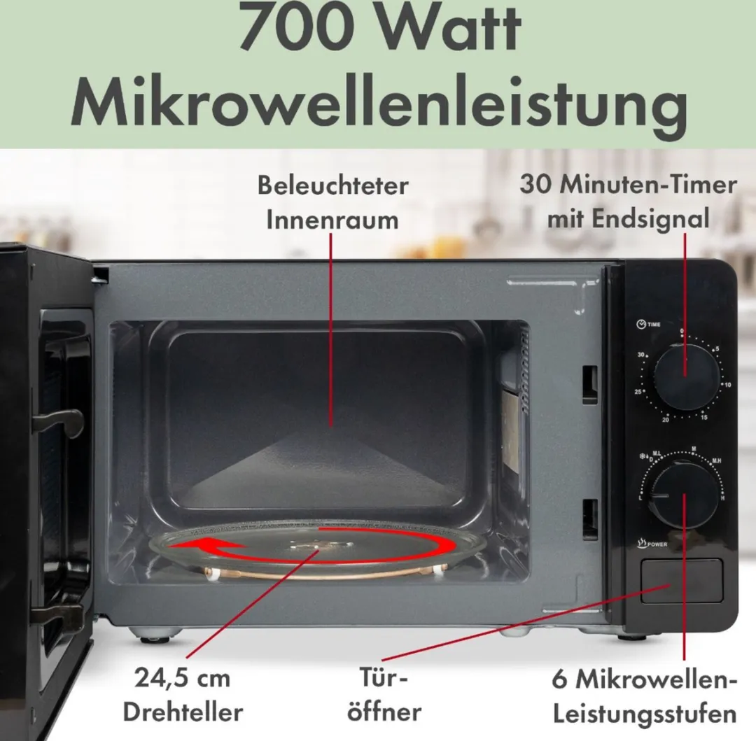 Bomann MW 6014 CB Magnetron 700W - Zwart - afbeelding 5 van 5