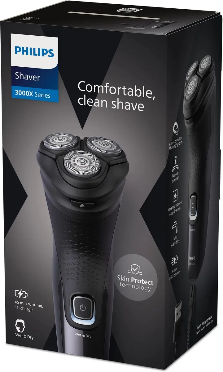 Philips Series 3000 X3021/00 Scheerapparaat - 27 Mesjes - Nat & Droog - Zwart