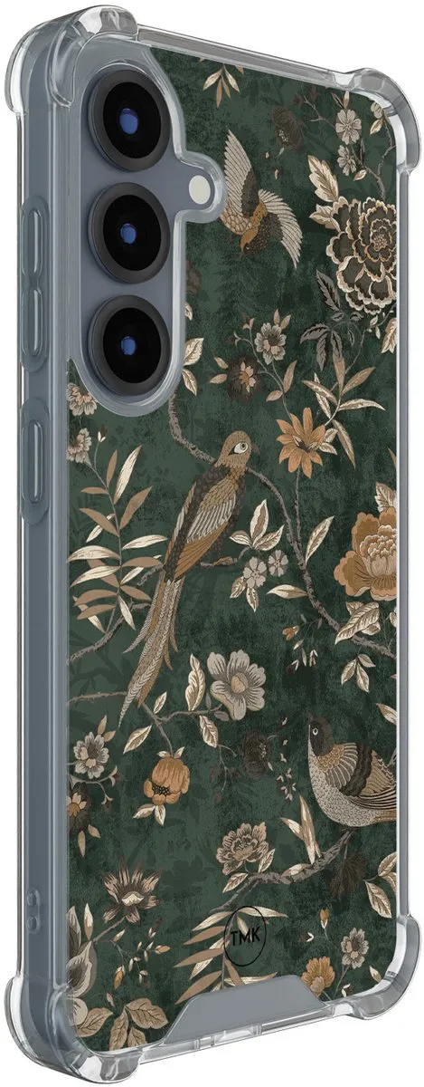 Casevibes S/S25/S/016 Hoesje Samsung Galaxy S25 - Khaki Golden Flowers