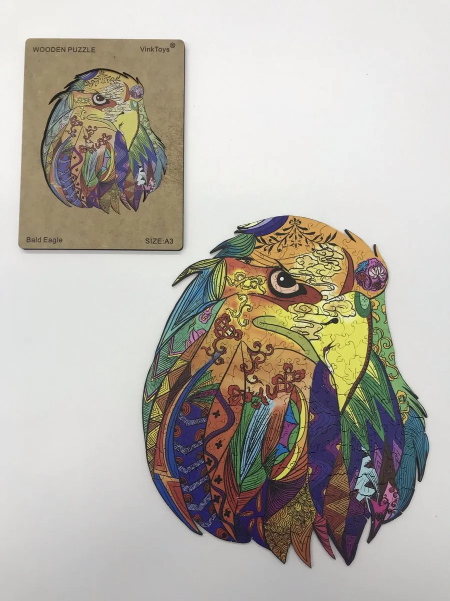 VinkToys Legpuzzel Adelaar A3 Houten Roofvogel - 200 Stukjes
