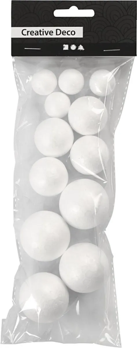 Creativ Company Styropor Ballen 2-4cm - 12 Stuks Wit