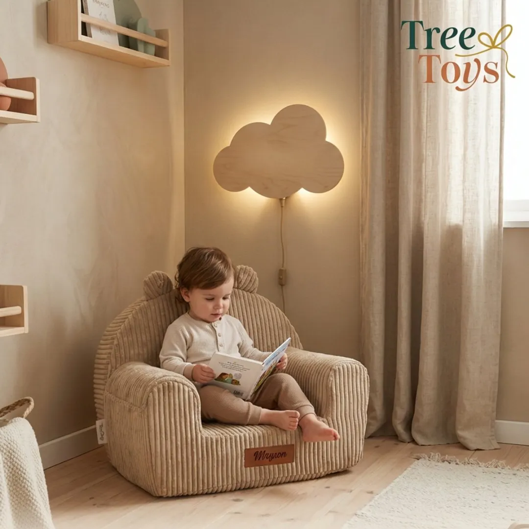TreeToys Houten Wandlamp Wolk - 1 Lichtpunt