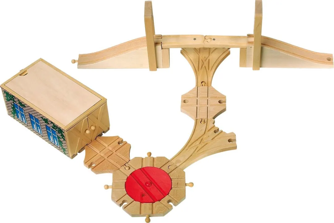 Base Toys Houten Spoorbaan met Toebehoren