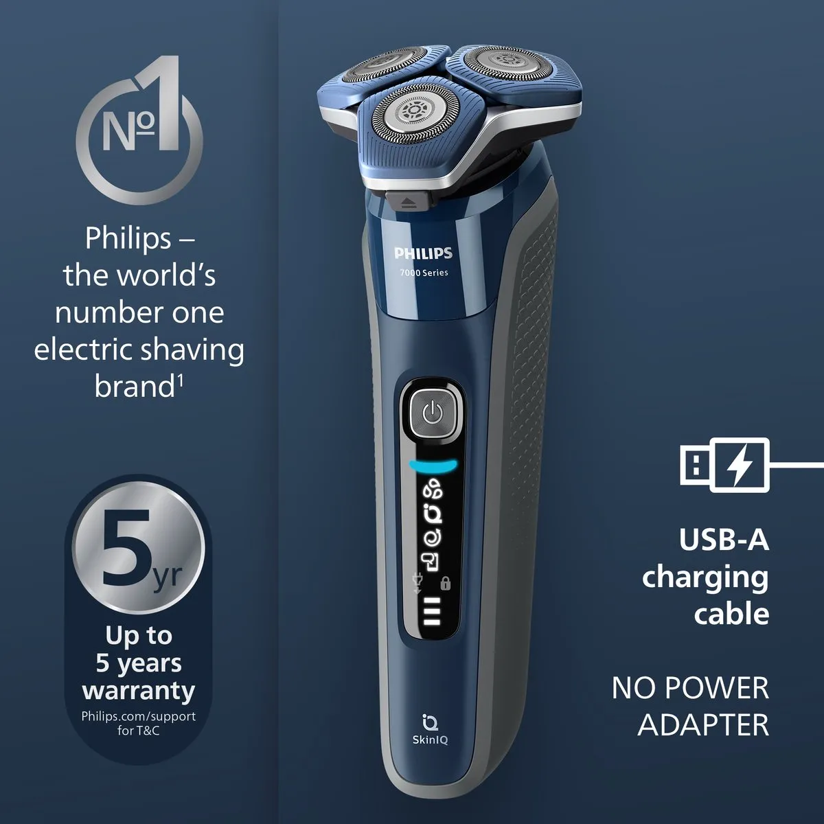 Philips Shaver 7000 Series S7885/55 Elektrisch Scheerapparaat - Donker Chroom - afbeelding 6 van 6