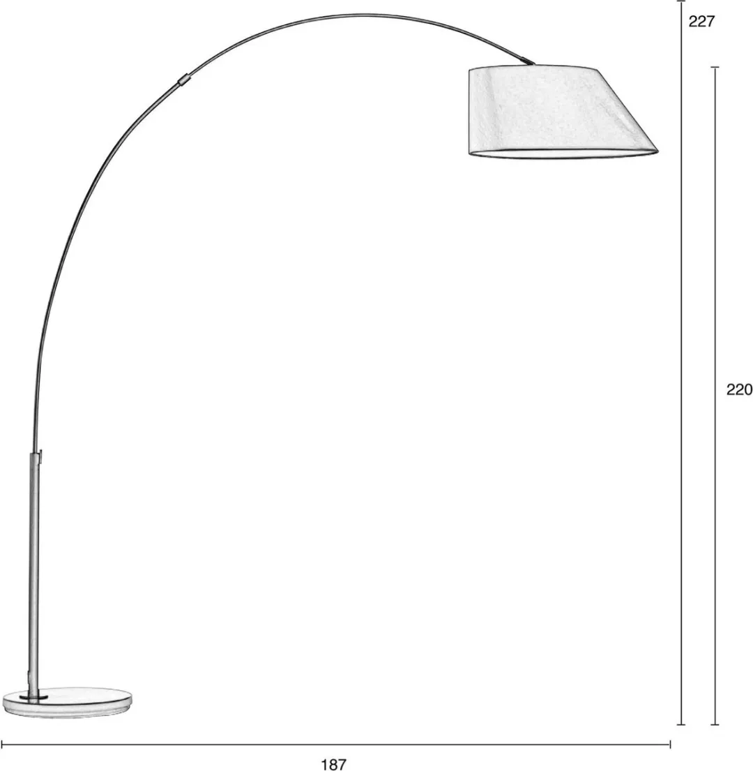 Zuiver Arc Vloerlamp Wit - 60cm - afbeelding 6 van 6