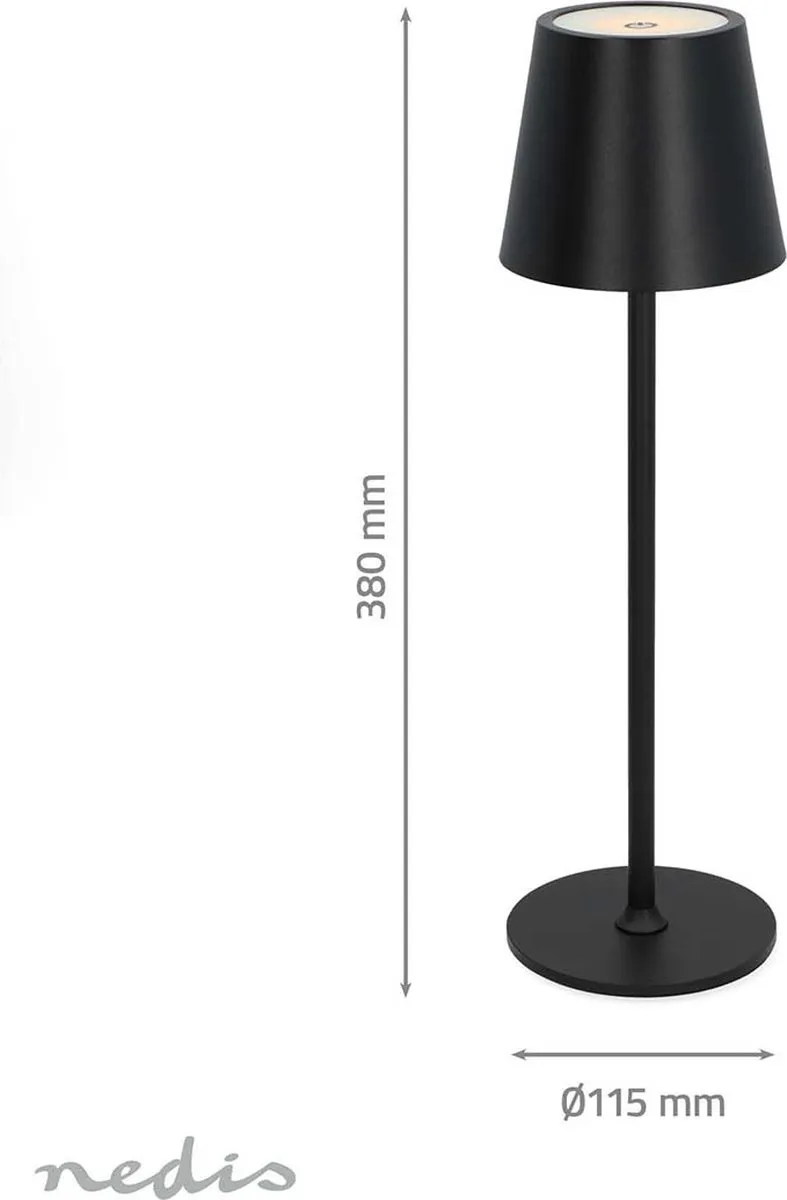 Nedis LED-Tafellamp 1.8W 150lm 3000-6000K - Zwart