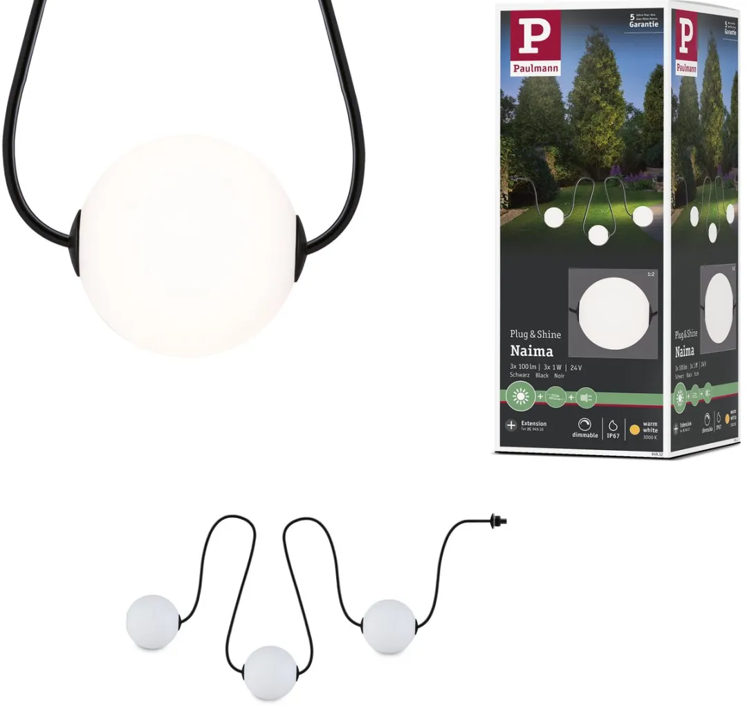 Paulmann Plug & Shine Naima LED-lichtketting Uitbreidingsset 3 Stuks