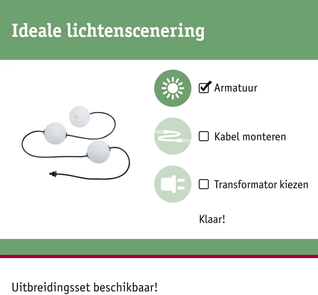 Paulmann Plug & Shine Naima LED-lichtketting Uitbreidingsset 3 Stuks - 12.5cm - Multicolor - afbeelding 6 van 6
