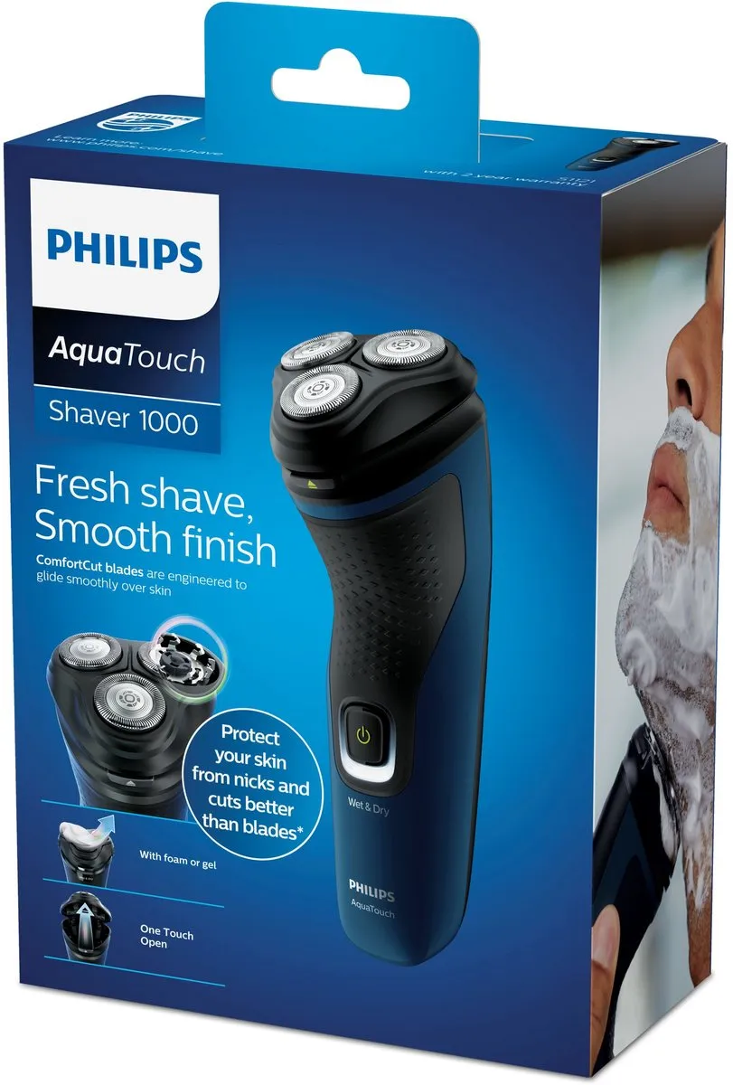 Philips 1000 Series S1121/45 Roterend Scheerapparaat - 3 Mesjes - Zwart/Blauw