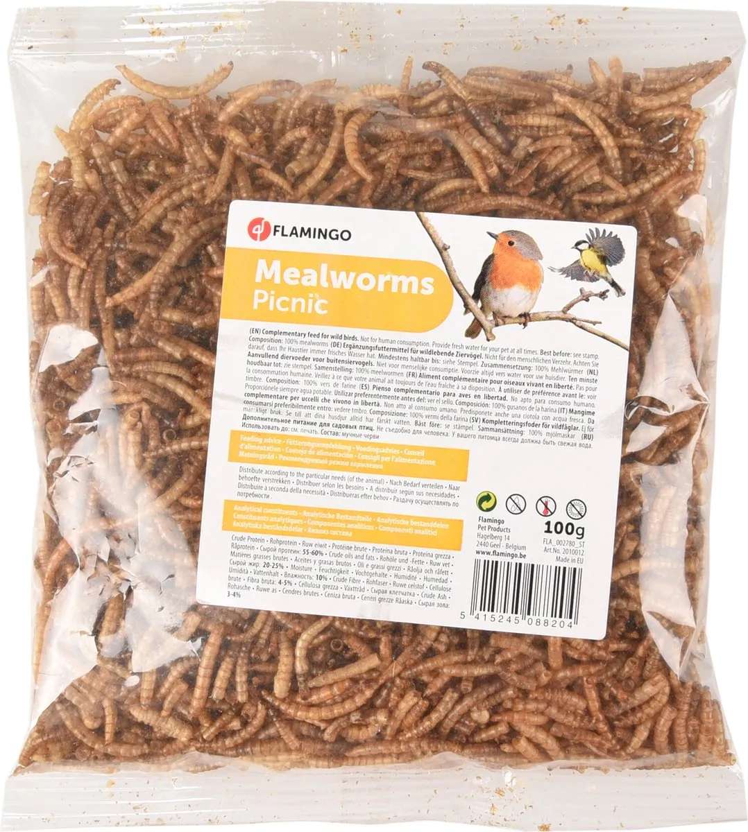 Flamingo Picknick Gedroogde Meelwormen 100g - 3 Stuks - afbeelding 4 van 4