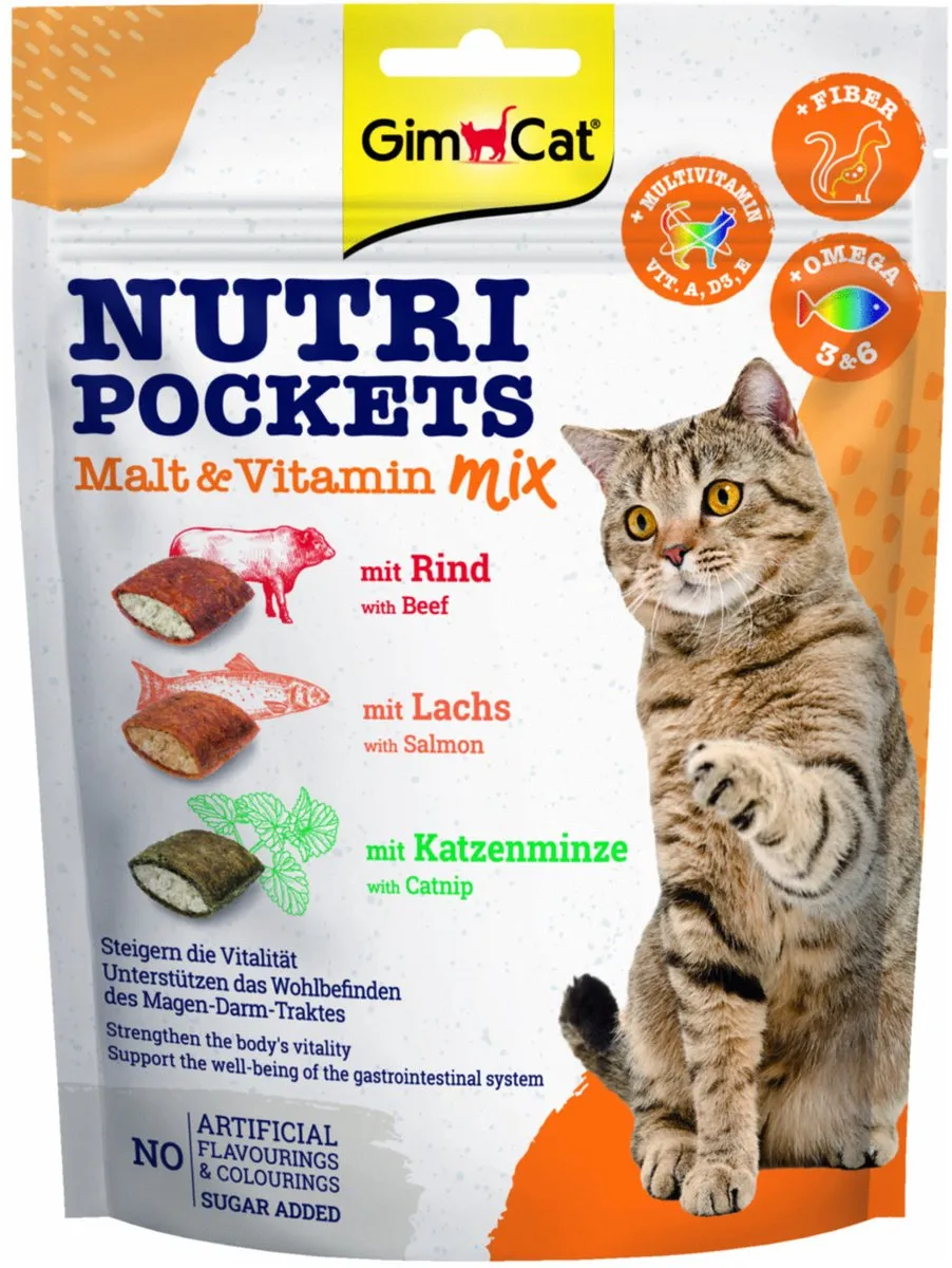 GimCat Nutri Pockets Malt Kattensnack 150g