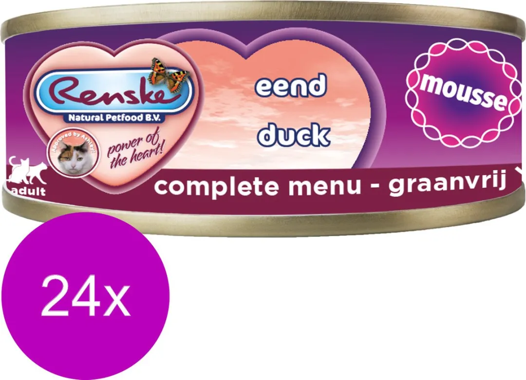 Renske Kattenvoer Mousse Eend 70g - 24 Stuks