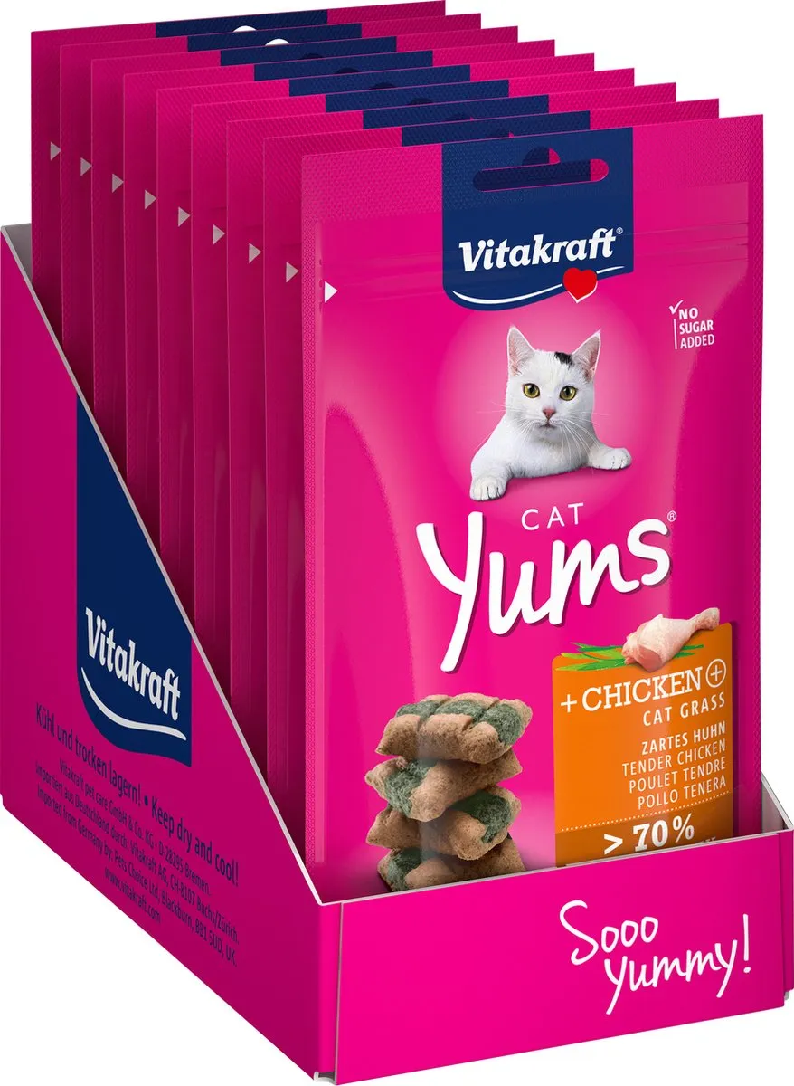 Vitakraft Cat Yums Kip & Kattengras