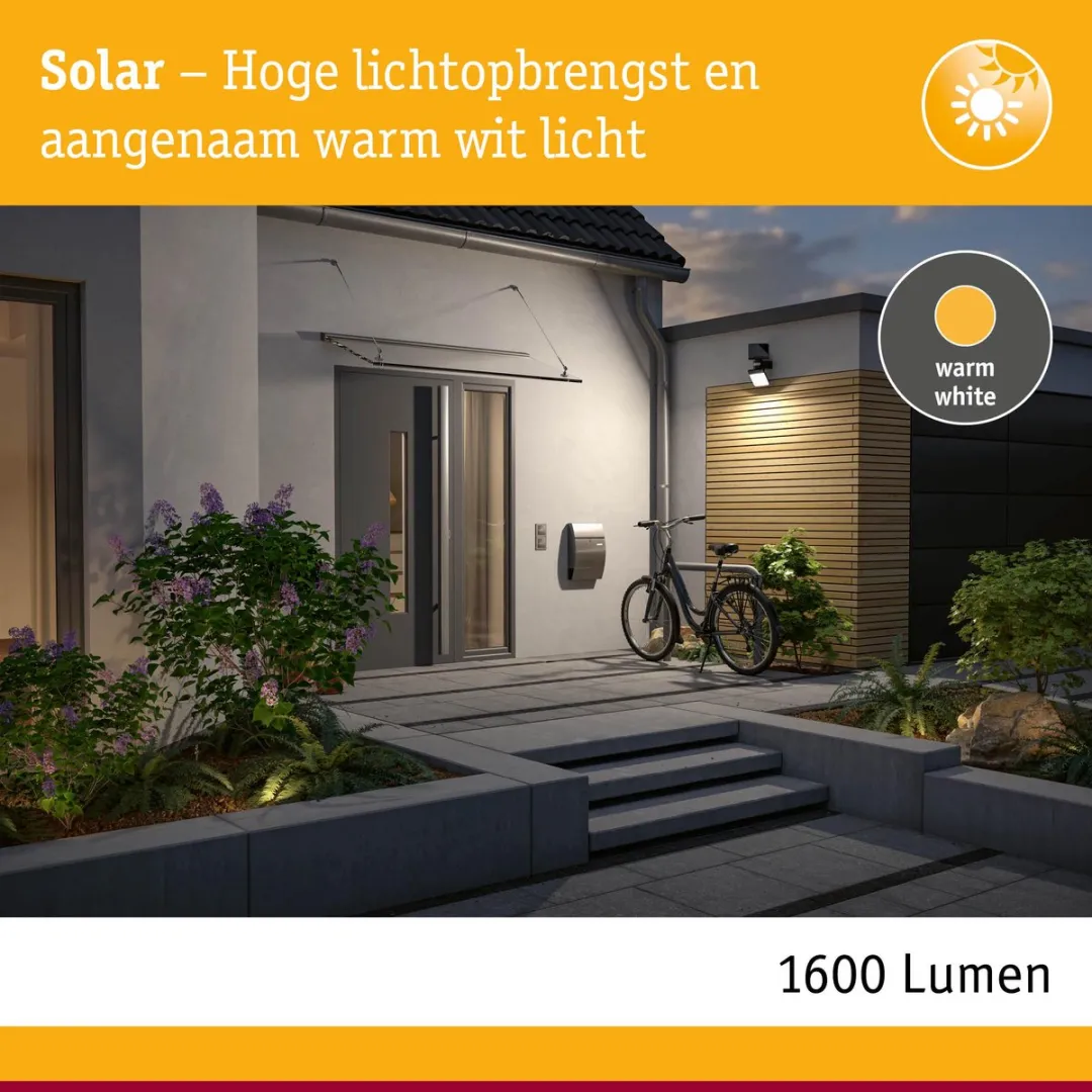 Paulmann Solar LED Wallwasher Lesla Schemergestuurd 12,5W 1000lm 3000K - Antraciet