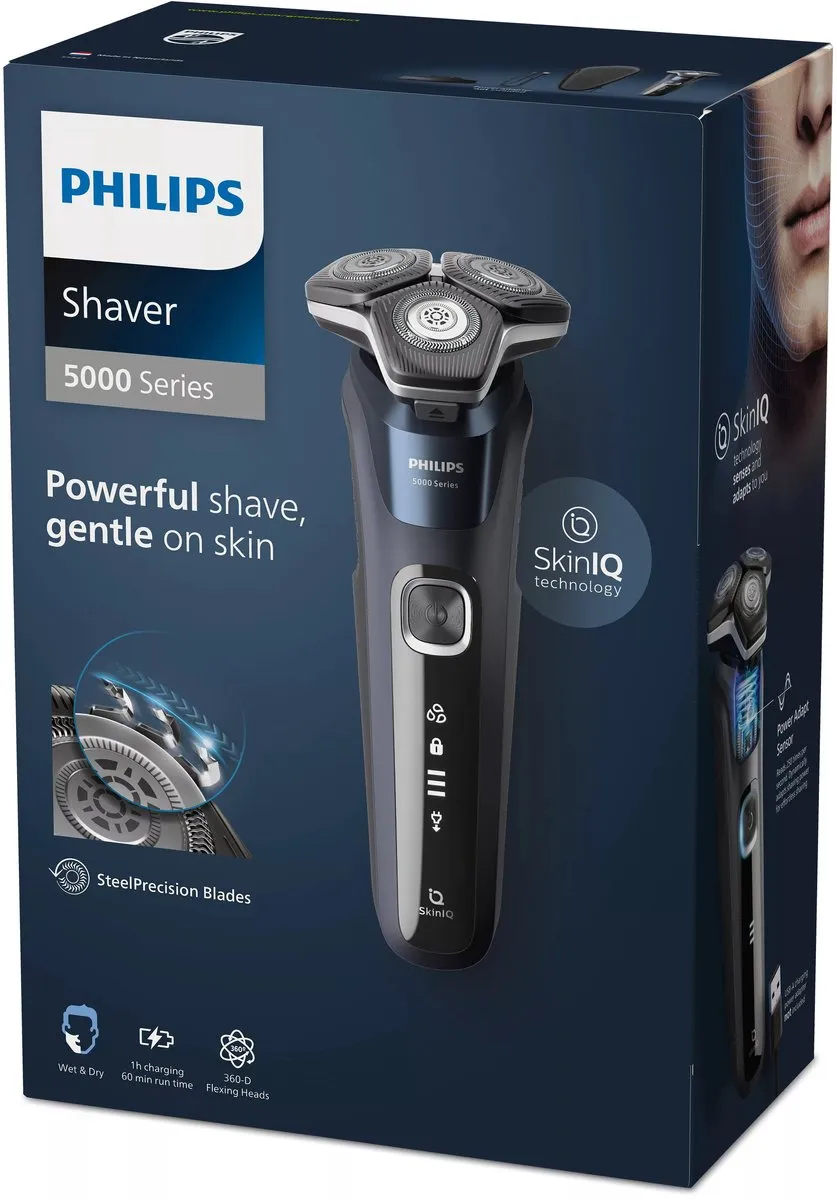 Philips Series 5000 S5885/35 Scheerapparaat - 3 Mesjes - Zwart/Blauw