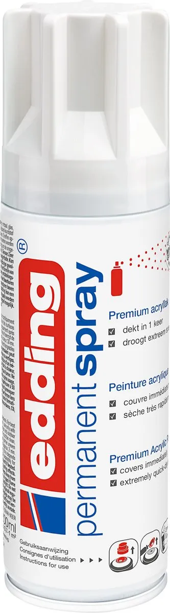edding 5200 Spuitverf Verkeerswit Glanzend 200ml