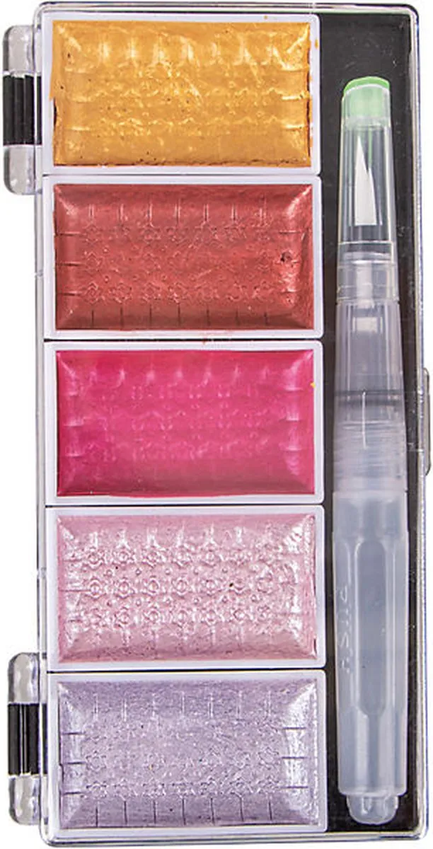 RAYHER Metallic Aquarel - 5 Tinten - inclusief H2O-borstel - afbeelding 2 van 3