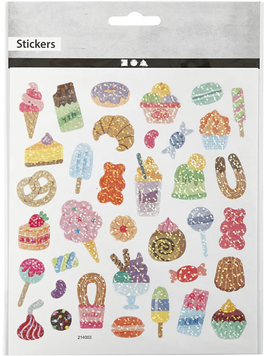 Creativ Company Snoep Thema Stickers - 1 Vel - 15x16,5cm - Meerkleurig