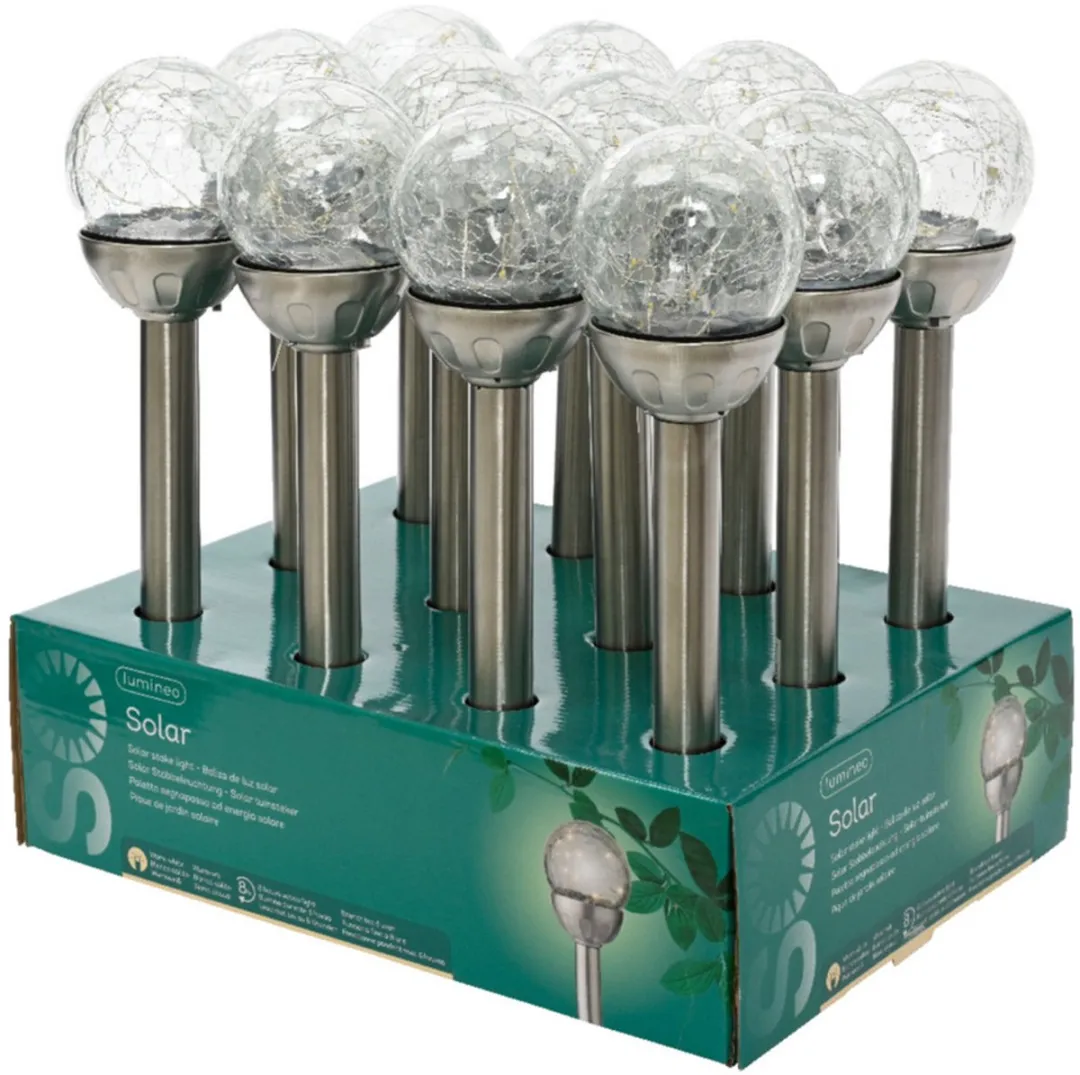 Lumineo LED Solar Prikspot 30cm - Zilver