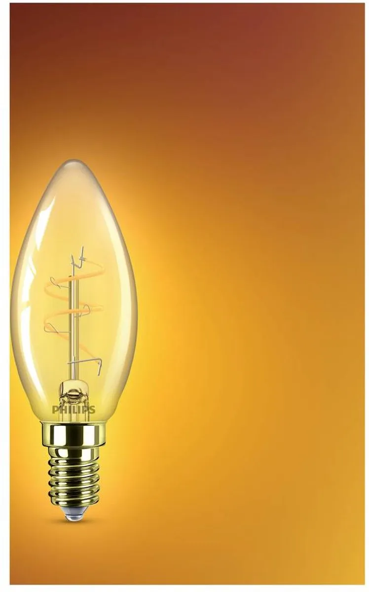 Philips LED Kaars Spiraal Goud 14W E14 - 2700K
