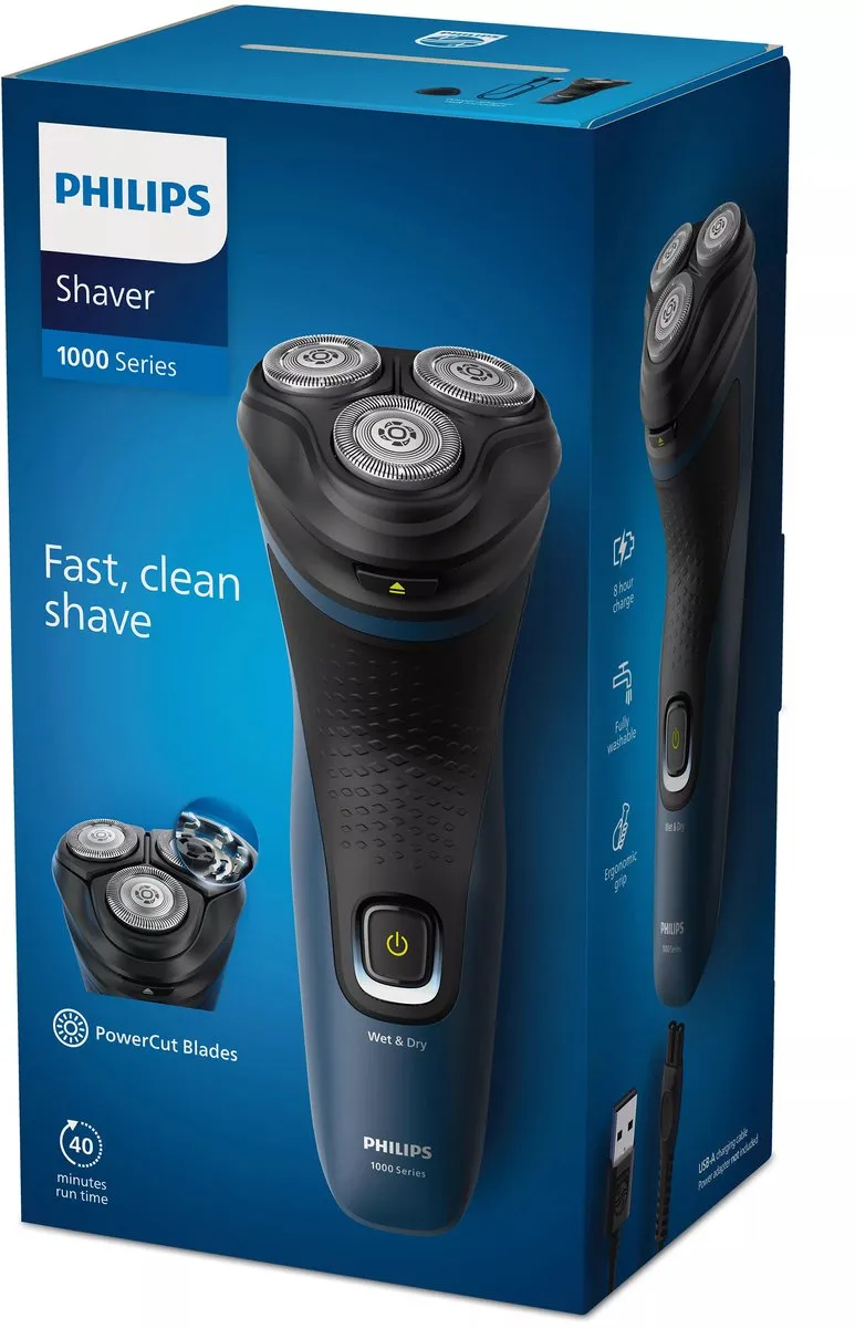 Philips S1151/00 Scheerapparaat Nat/Droog - 3 Mesjes - Zwart/Blauw
