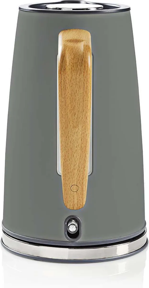 Nedis Waterkoker - 1.7 l - Soft-Touch - Grijs - 360 graden draaibaar - Verborgen verwarmingselement - Strix-controller - Droogkookbeveiliging