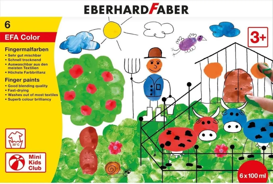 Eberhard Faber Efa Color Vingerverf - 6x100ml - Assorti
