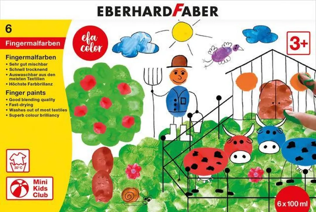 Eberhard Faber Efa Color Vingerverf - 6x100ml - Assorti