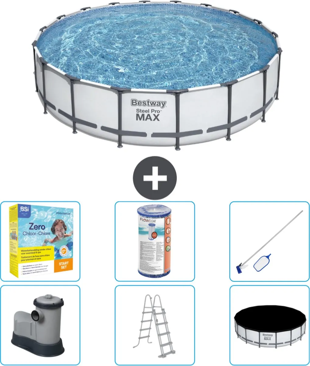 Bestway Steel Pro MAX Zwembad 549x122cm - Grijs