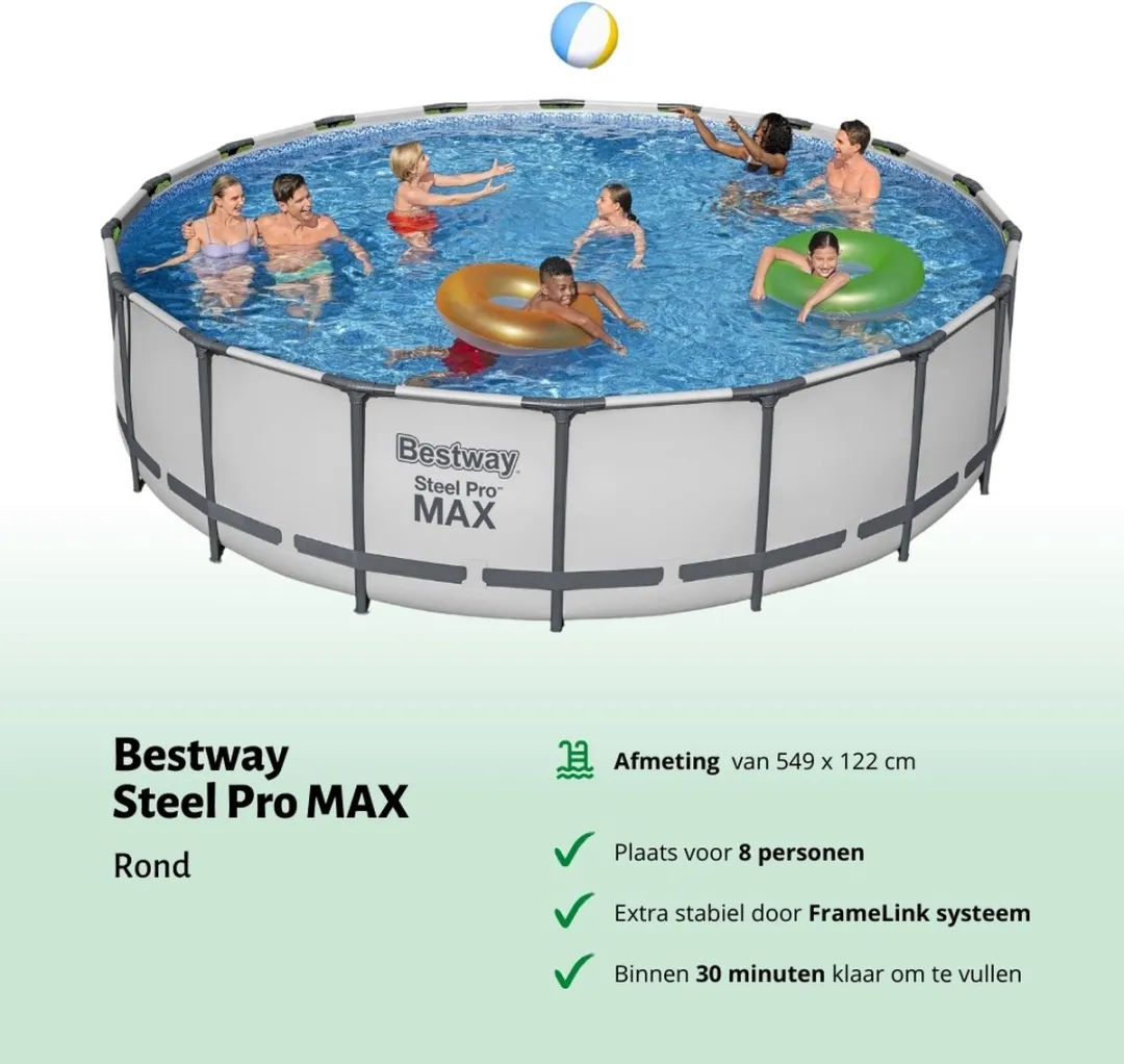 Bestway Steel Pro MAX Zwembad 549x122cm - Grijs