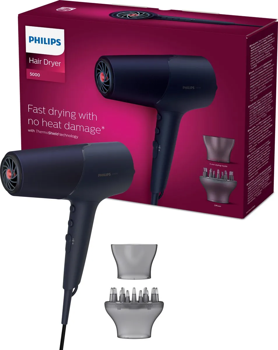 Philips Series 5000 - Föhn - Haardroger - Marineblauw - BHD510/00